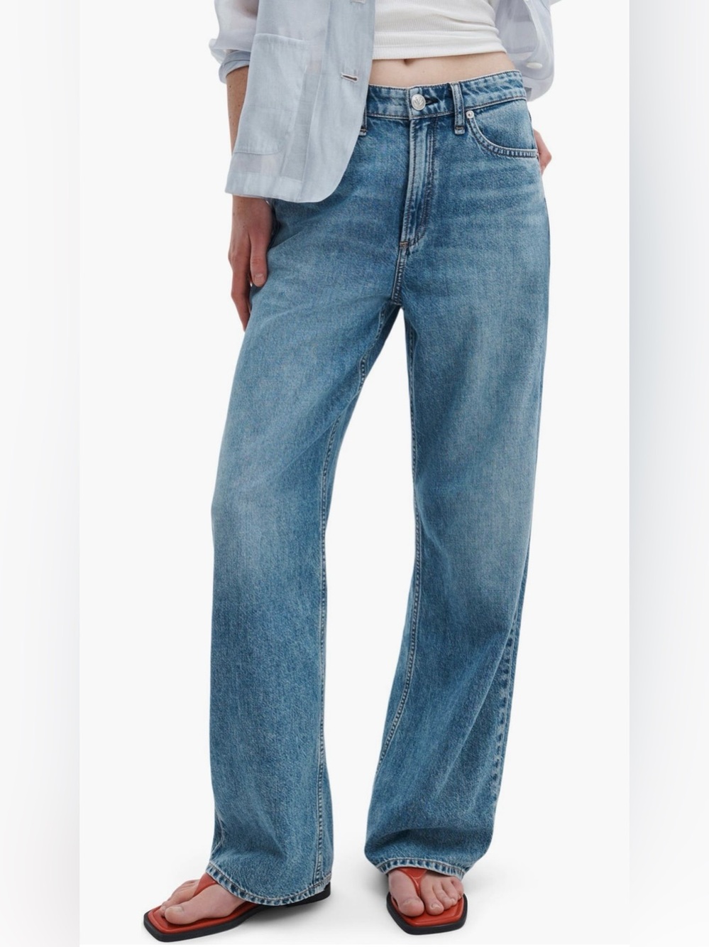 Rag & Bone Women’s Featherweight Logan Wide Leg Jeans Size 27 - Clover - Picture 8 of 10